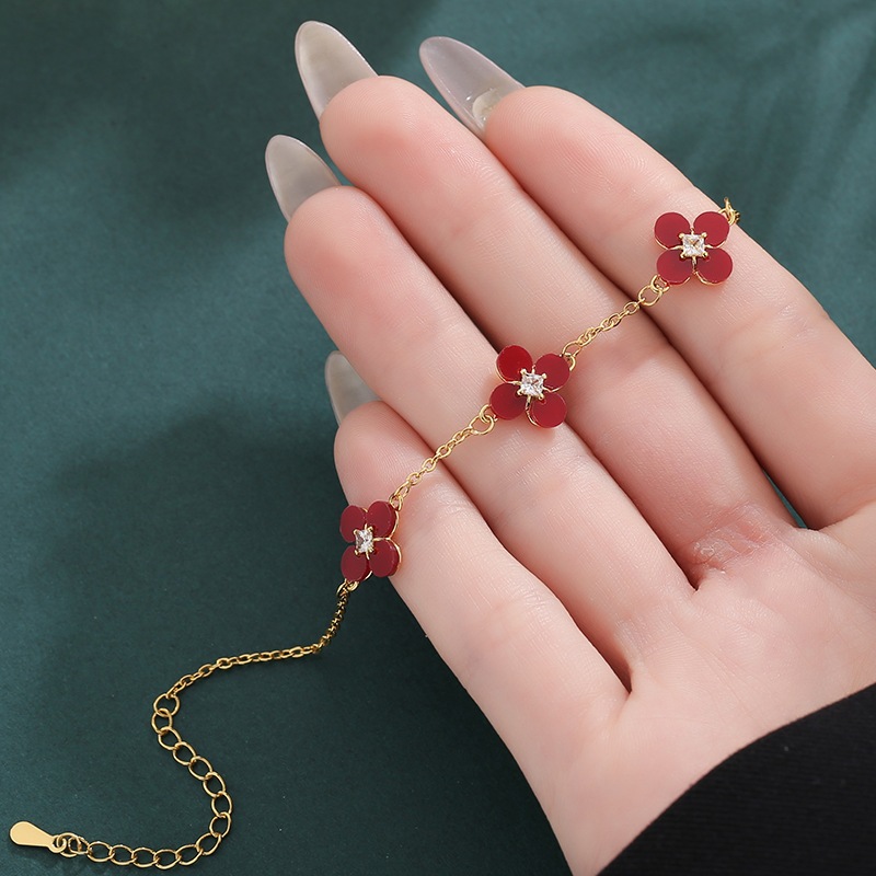 Lắc tay cỏ 4 lá hợp kim cao cấp không gỉ Imoon Jewelry