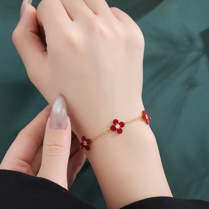 Lắc tay cỏ 4 lá hợp kim cao cấp không gỉ Imoon Jewelry