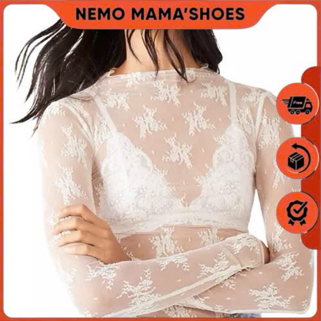 FREE PEOPLE ÁO REN LƯỚI TAY DÀI CAO CẤP – NỮ TÍNH, QUYẾN RŨ, SIÊU TÔN DÁNG ( Q260303019 )