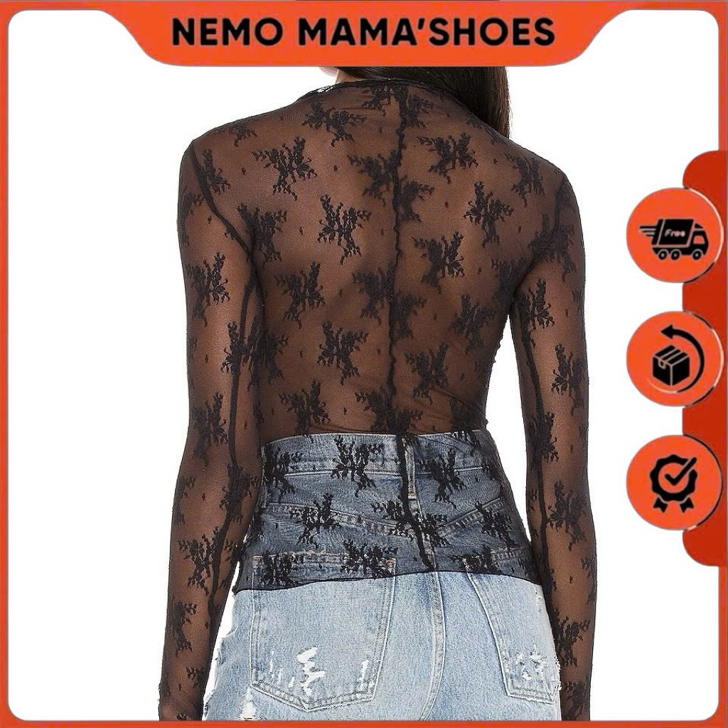 FREE PEOPLE ÁO REN LƯỚI TAY DÀI CAO CẤP – NỮ TÍNH, QUYẾN RŨ, SIÊU TÔN DÁNG ( Q260303019 )