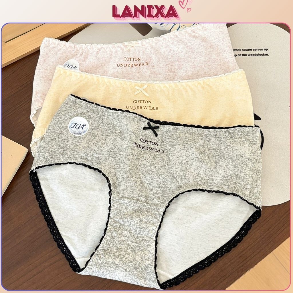 Quần lót nữ cotton thoáng khí cạp bo chun co giãn đáy lót kháng khuẩn kiểu dáng basic LANIXA L5210