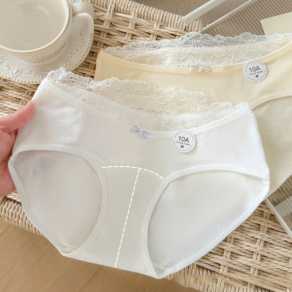 Quần lót cotton cao cấp sang trọng cạp vừa tôn dáng viền ren gợi cảm sexy xinh xắn cute LANIXA L5310