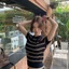 Áo len dệt kim cổ polo hoạt tiết kẻ sọc phong cách trẻ trung hottrend MT33 SP452