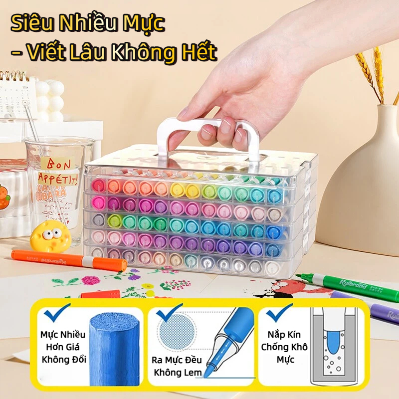 Bút Marker Acrylic Đầu Mềm Dạng Mực Lỏng ZhenCai – Không Thấm Giấy, Chống Nước, Có Thể Chồng Màu Vẽ DIY