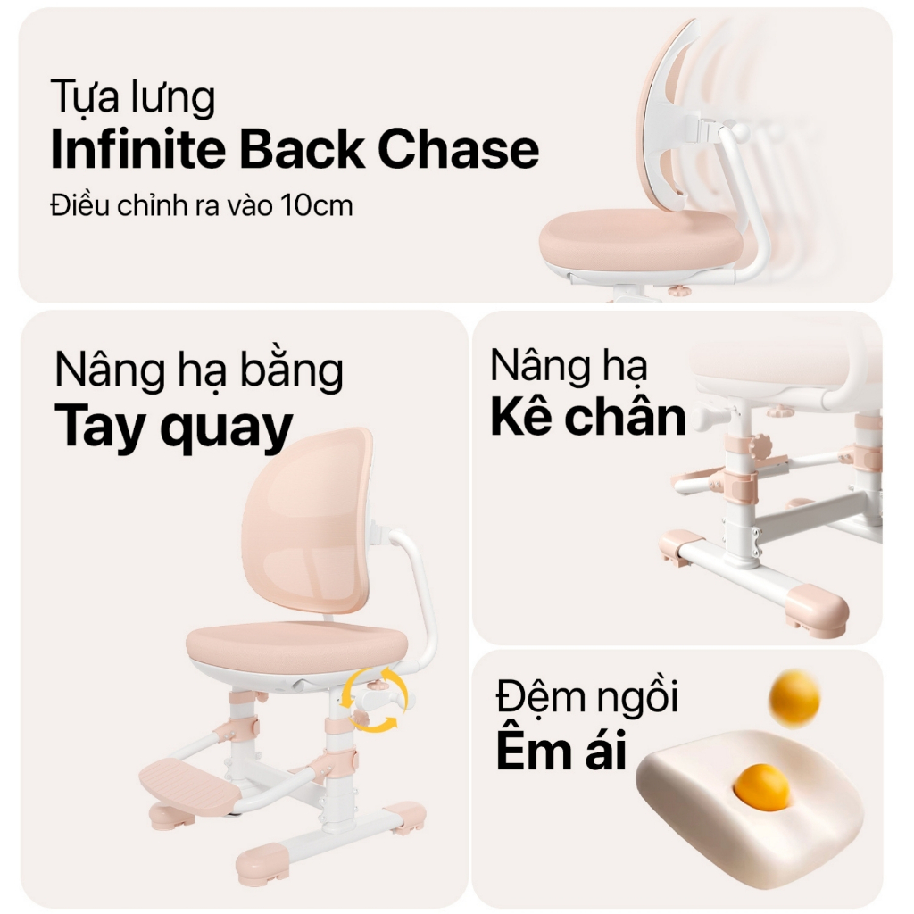 [Mới 2026 - Voucher 100K] Ghế Ngồi Học Cho Bé DERGO LEO C3-H Ghế Chống Gù Nâng Hạ Trục Quay Điều Chỉnh Đa Chiều | BigBuy360 - bigbuy360.vn
