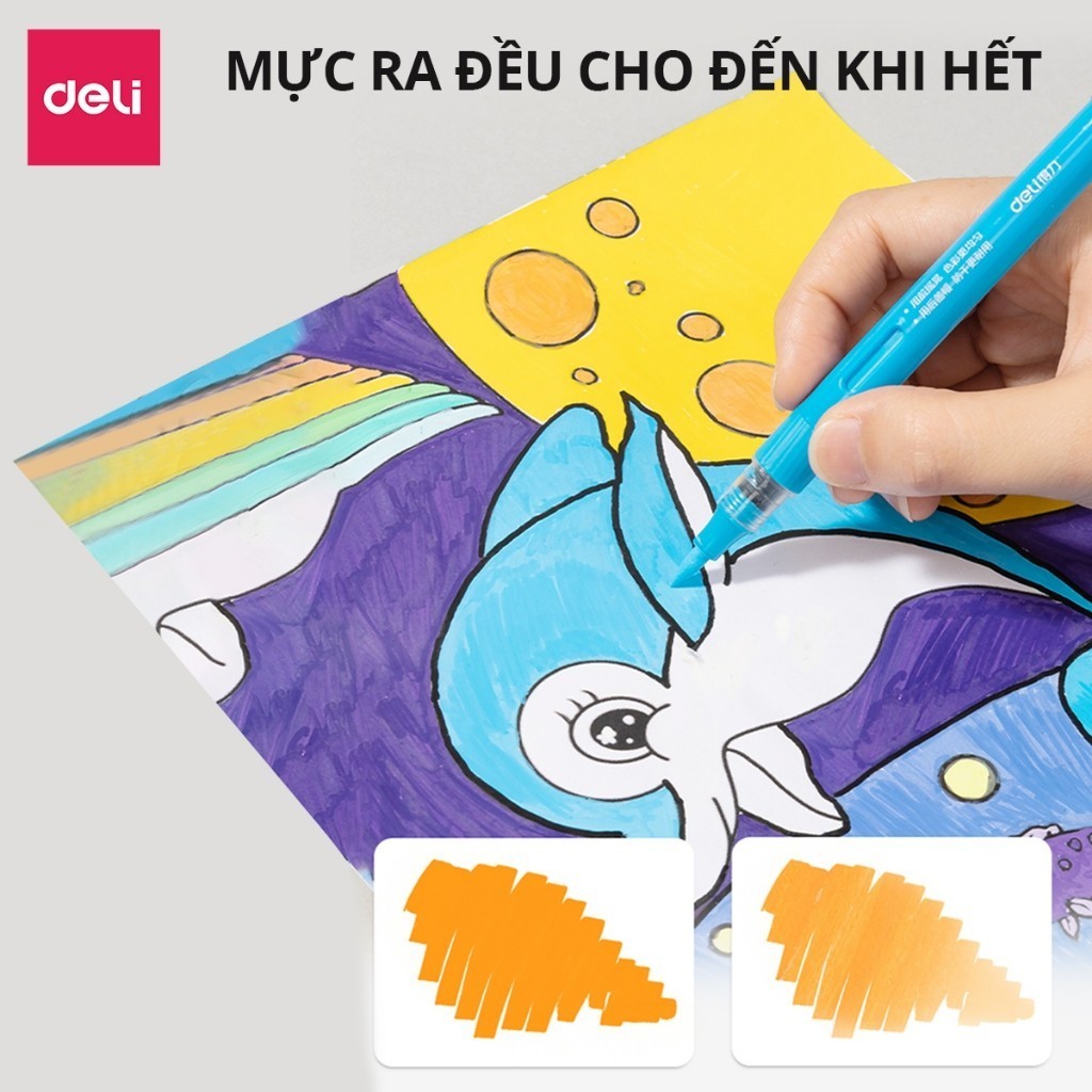 Bút Marker Acrylic Đầu Mềm Dạng Mực Lỏng ZhenCai – Không Thấm Giấy, Chống Nước, Có Thể Chồng Màu Vẽ DIY