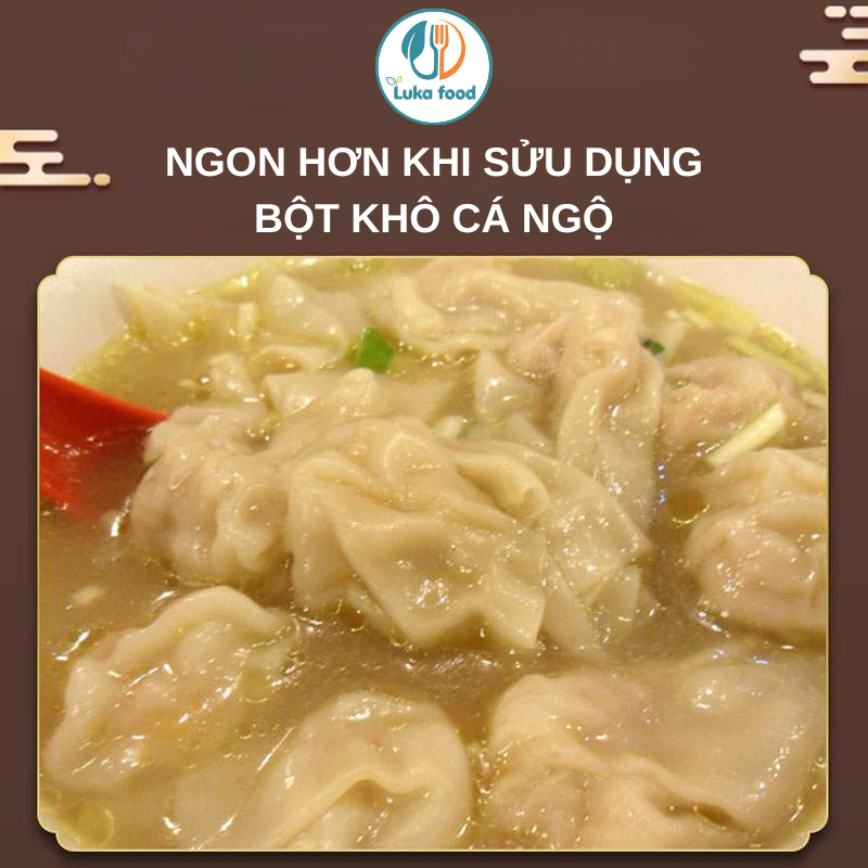 Bột Cá Bơn - Khô Cá Ngộ (Bột Cá Đại Địa) Nguyên Chất 500g - Gia Vị Nấu Nước Lèo Hoành Thánh, Hủ Tiếu Chuẩn Vị Hoa