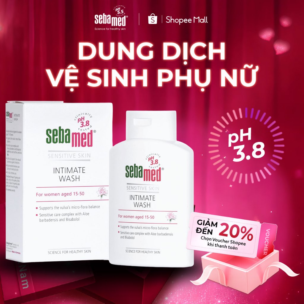Dung dch v sinh ph n chun cn bng du nh Sebamed Feminine Intimate  Wash pH3.8 (200ml) | Shopee Vit Nam