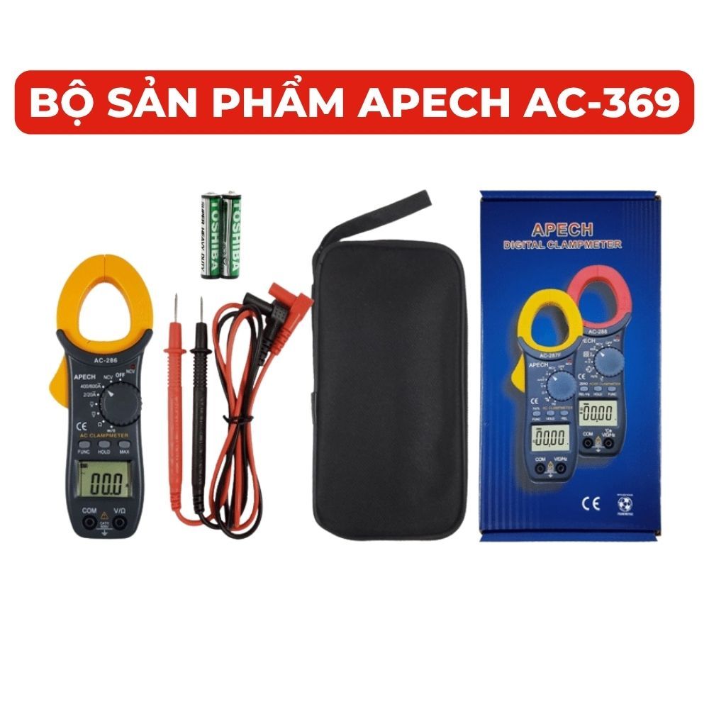 [ĐO AC/DC] Ampe Kìm Đồng Hồ Kẹp Vạn Năng APECH AC-286 đo tụ, tần số, điện trở, điện áp  đa năng