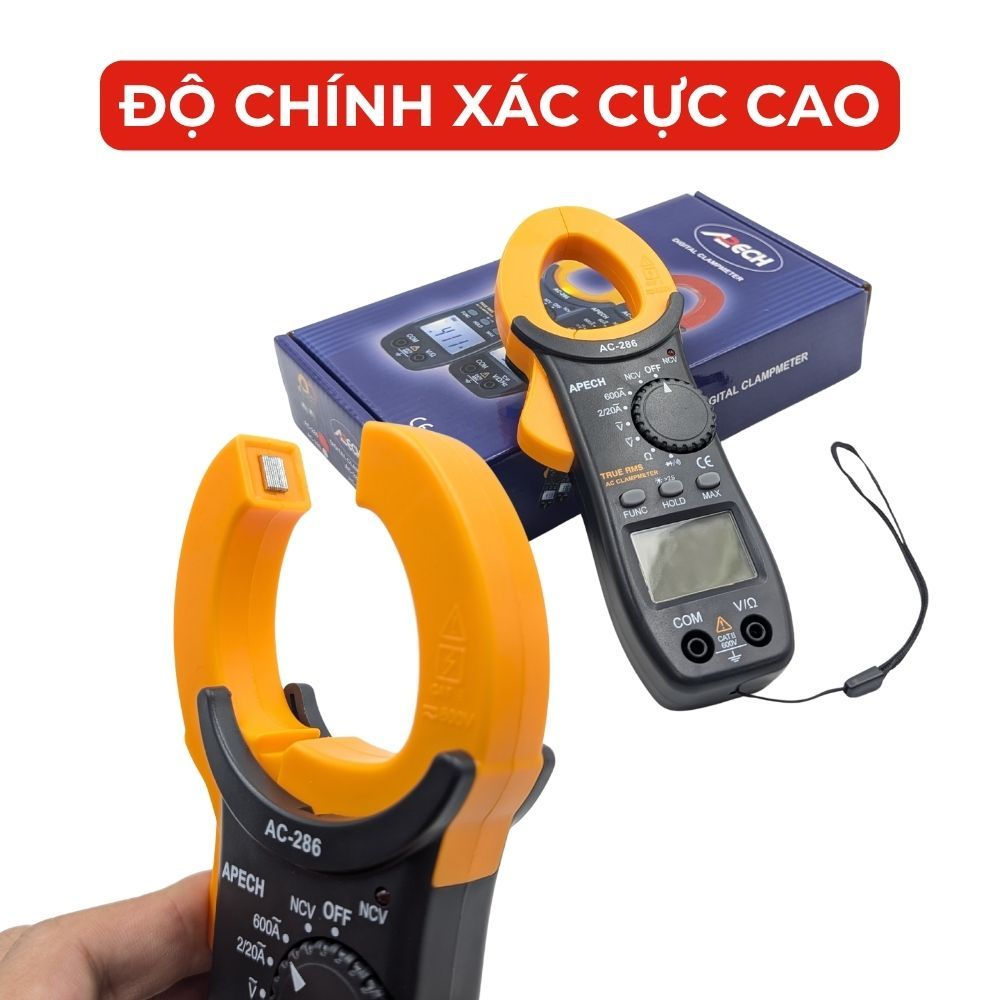 [ĐO AC/DC] Ampe Kìm Đồng Hồ Kẹp Vạn Năng APECH AC-286 đo tụ, tần số, điện trở, điện áp  đa năng