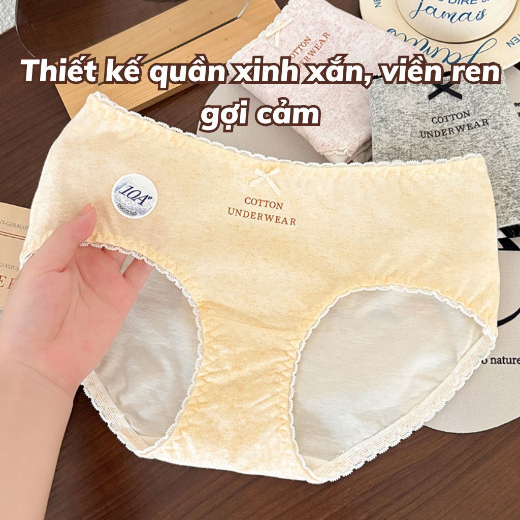 Quần lót nữ cotton thoáng khí cạp bo chun co giãn đáy lót kháng khuẩn kiểu dáng basic LANIXA L5210