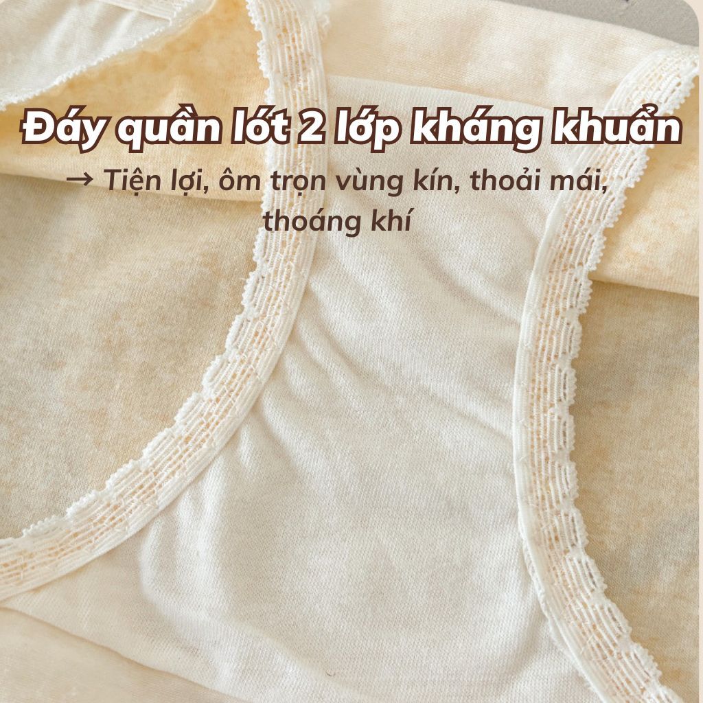 Quần lót nữ cotton thoáng khí cạp bo chun co giãn đáy lót kháng khuẩn kiểu dáng basic LANIXA L5210