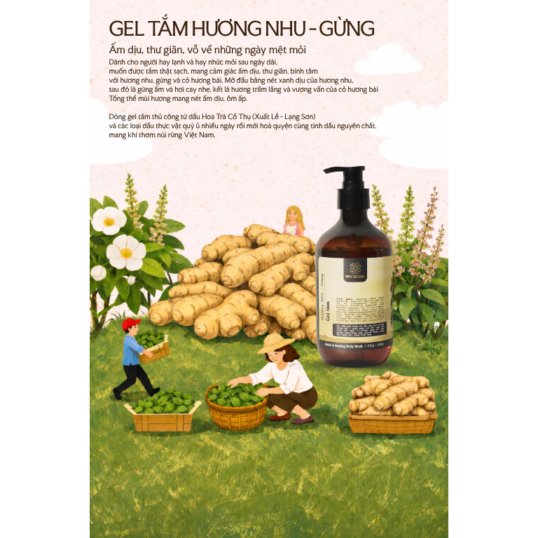 Gel Tắm Hương Nhu Gừng Mộc Hương