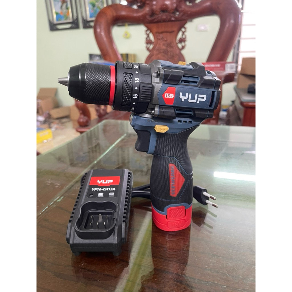 Máy khoan dùng pin 16V YUPAI YP16-DR10A bộ 2 pin 2ah chính hãng
