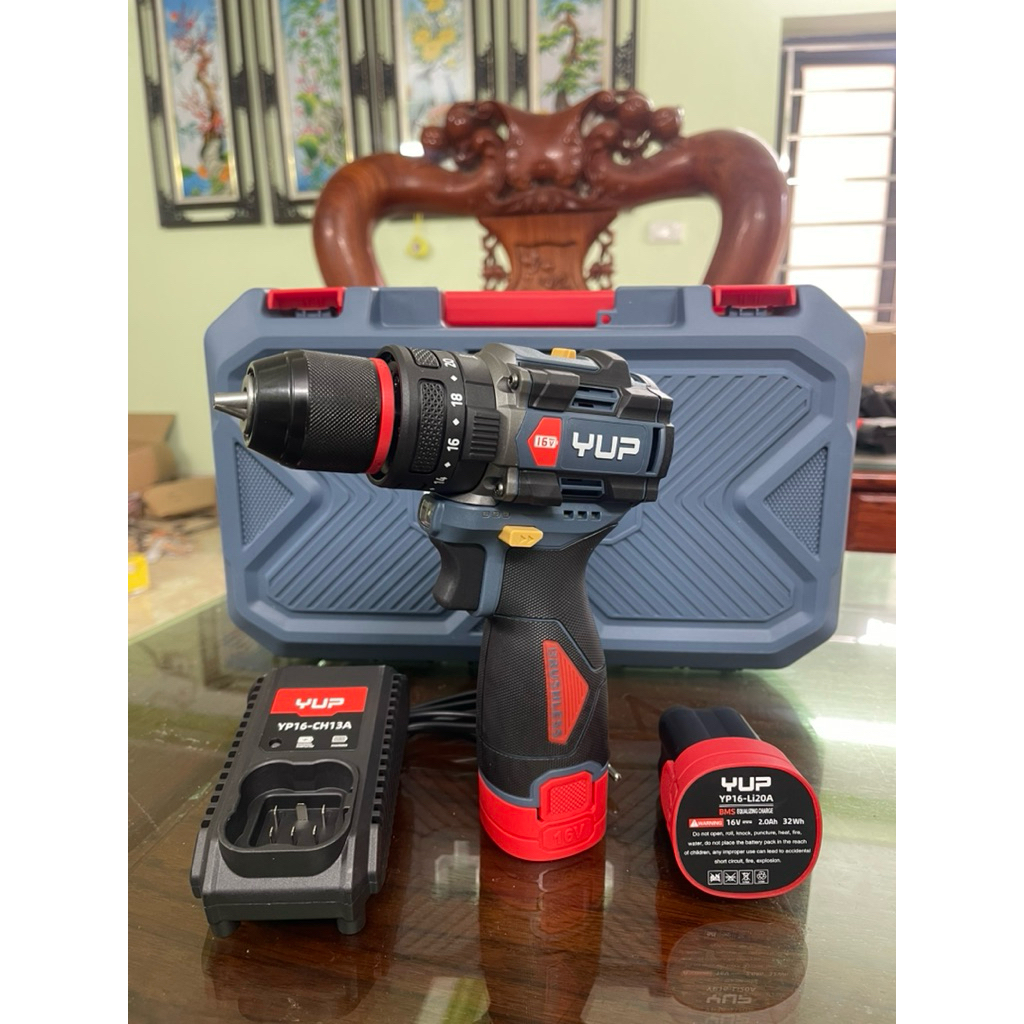 Máy khoan dùng pin 16V YUPAI YP16-DR10A bộ 2 pin 2ah chính hãng