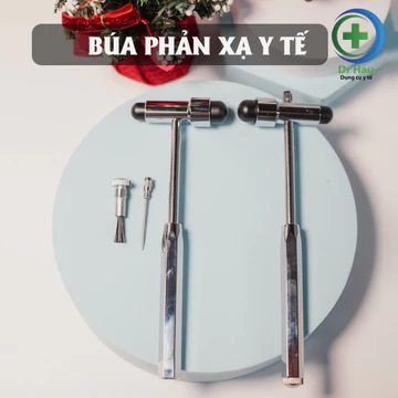 Búa phản xạ y tế thăm khám thần kinh cơ dài 17,7 cm đầu búa làm bằng cao su cán kim loại Greetmed