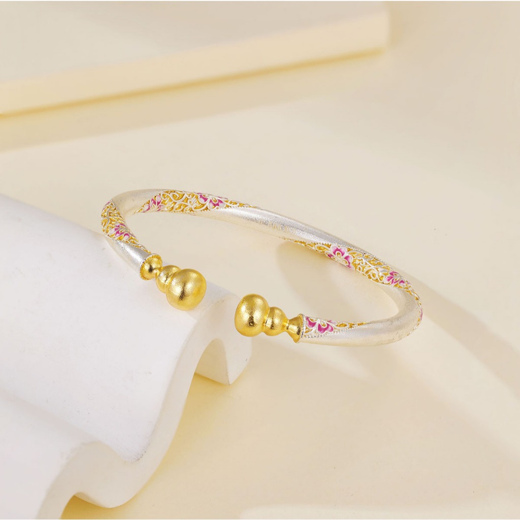 Lắc tay nữ Yên Hoa hợp kim cao cấp không gỉ, vòng tay nữ tráng men thế hệ mới Imoon Jewelry