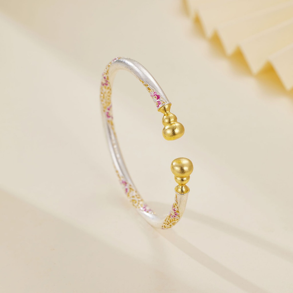 Lắc tay nữ Yên Hoa hợp kim cao cấp không gỉ, vòng tay nữ tráng men thế hệ mới Imoon Jewelry