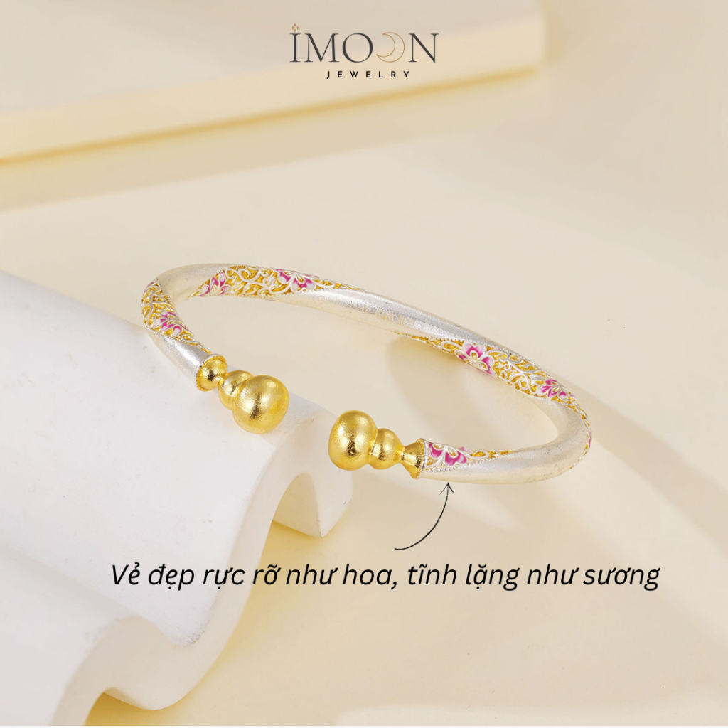 Lắc tay nữ Yên Hoa hợp kim cao cấp không gỉ, vòng tay nữ tráng men thế hệ mới Imoon Jewelry