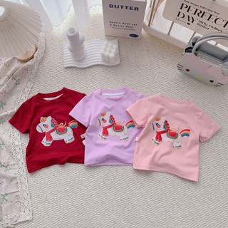 Áo hè trẻ em, Áo hè bé gái in ngựa nhiều màu 9-25kg A583 Tiểu Yến KID