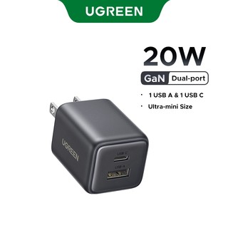 【 Nexode + 2 Cổng 】 UGREEN 20W GaN Sạc Mini USB C Sạc Điện Thoại PD3.0 QC3.0 Cho iP17/16 Pro Max Samsung S25  Ultra