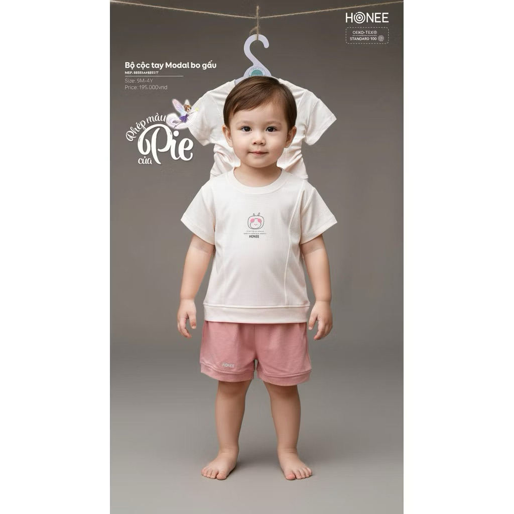 Bộ cộc Modal ngắn tay dành cho bé trai bé gái từ 6m - 4y