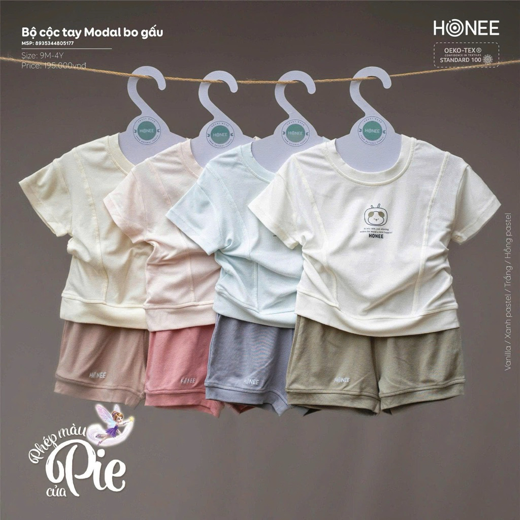 Bộ cộc Modal ngắn tay dành cho bé trai bé gái từ 6m - 4y