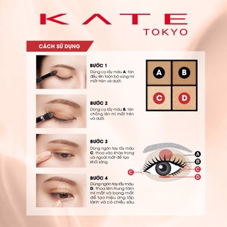 Bảng Phấn Mắt 4 Màu Trang Điểm KATE Popping Silhouette Shadow