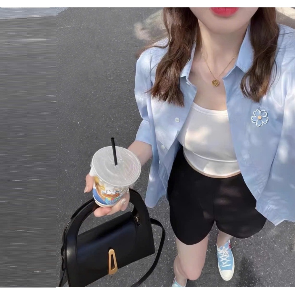 Áo Sơ Mi Nữ HAZEE màu Pastel Cài Hoa Nhí – Áo khoác ngoài nhẹ 2026 | Mix Đồ Dạo Phố, Đi Học, Đi Làm