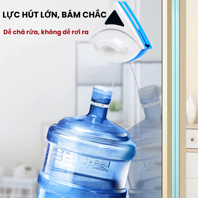 Lau Kính 2 Mặt Nam Châm Thông Minh - Làm sạch cửa kiếng hai mặt nhà cao tầng chung cư - Nút điều chỉnh lực hút