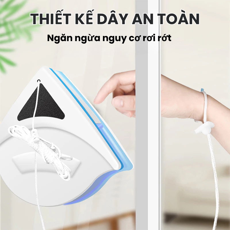 Lau Kính 2 Mặt Nam Châm Thông Minh - Làm sạch cửa kiếng hai mặt nhà cao tầng chung cư - Nút điều chỉnh lực hút