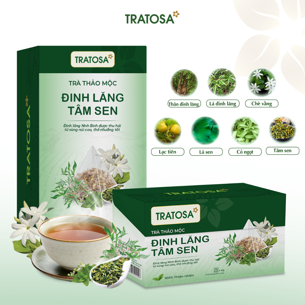 Sử Dụng Trà Đinh Lăng Tâm Sen Tratosa 6 Vị Thảo Dược Trong Đời Sống