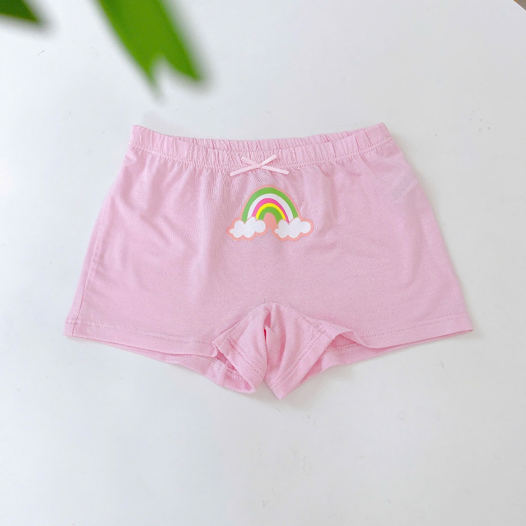 Quần mặc váy bé gái 95% Modal sợi Sồi Lá Homewear A392, combo 3 quần chip trẻ em gái hoa nhí