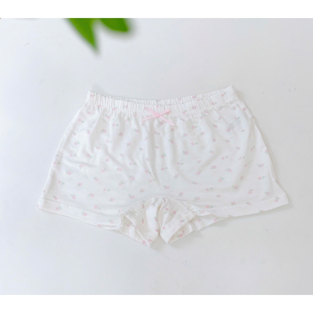 Quần mặc váy bé gái 95% Modal sợi Sồi Lá Homewear A392, combo 3 quần chip trẻ em gái hoa nhí
