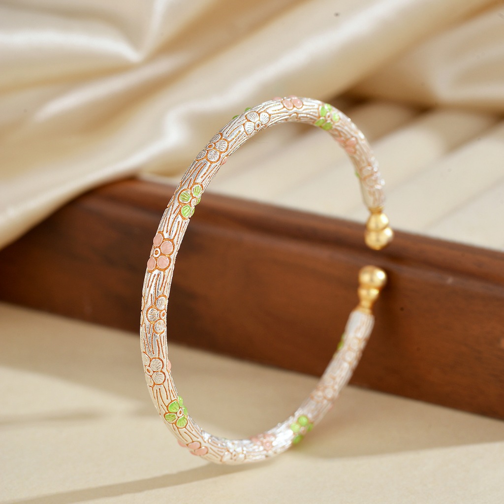 Lắc tay nữ hợp kim cao cấp Liên Hoa , kiềng tay nữ không gỉ Imoon Jewelry