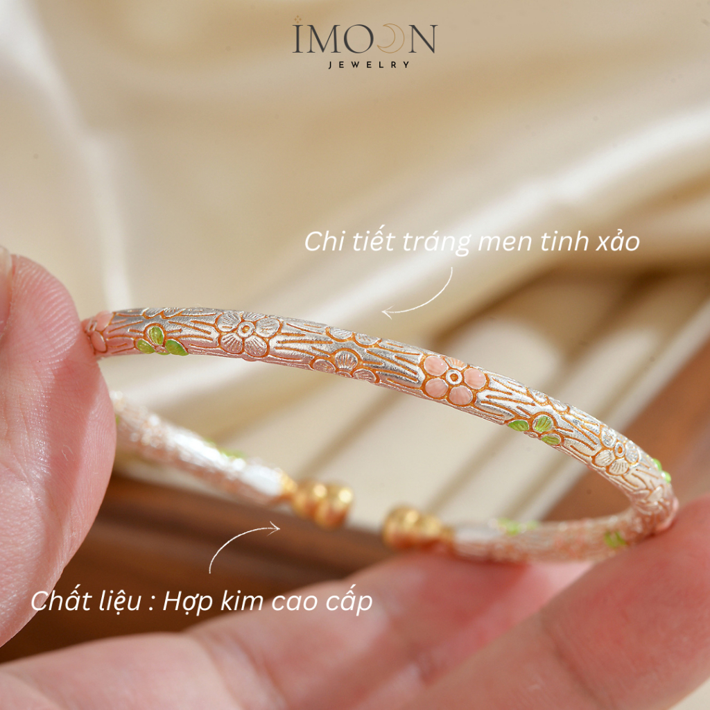 Lắc tay nữ hợp kim cao cấp Liên Hoa , kiềng tay nữ không gỉ Imoon Jewelry