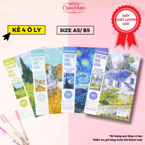 Tập VanGogh Kẻ 4 Ô ly 96/120/ 200 Trang, Tập Sinh Viên A5/ B5 CLASSMATE Giấy 80gsm Không Thấm Mực