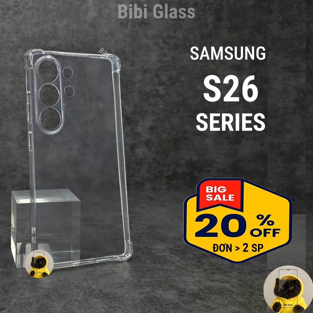 Ốp lưng Samsung S26 Ultra plus, S26 5G dẻo silicon trong suốt bảo vệ camera điện thoại ss