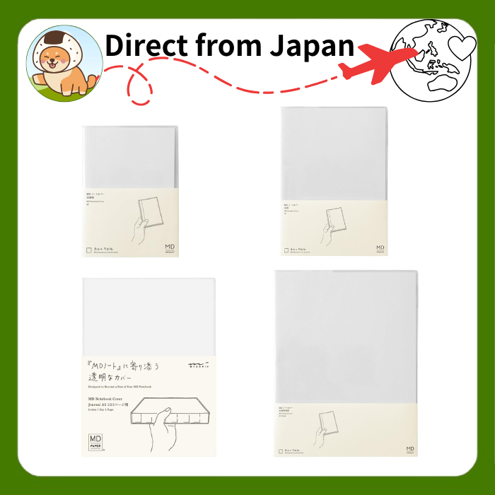 Designphil MIDORI MD Notebook Cover Clear PVC A6 35658006 / A5 35661006 / A5 Journal 1 Day 49566006 / A5 35663006 [Direct from Japan]