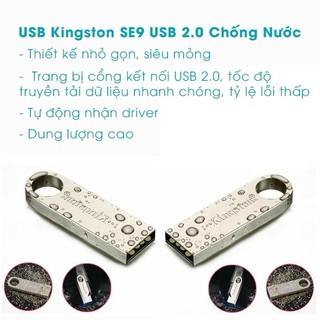 Kingston SE9 tốc độ cao USB 512GB / 256GB / 128GB 64GB 32GB 16GB bộ nhớ mới Ổ đĩa flash USB 3.0