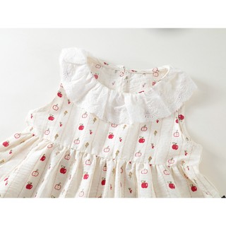 Đồ Bộ Bé Gái, Sét Bộ Bé Gái Thiết Kế Áo Cổ Bèo Kèm Quần Ống Suông Họa Tiết Cherry Chất Liệu Cotton