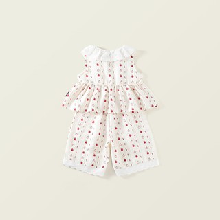 Set Bộ Bé Gái, Đồ Bộ Bé Gái Áo Cổ Bèo Kèm Quần Ống Suông Chất Liệu Cotton Mềm Mại