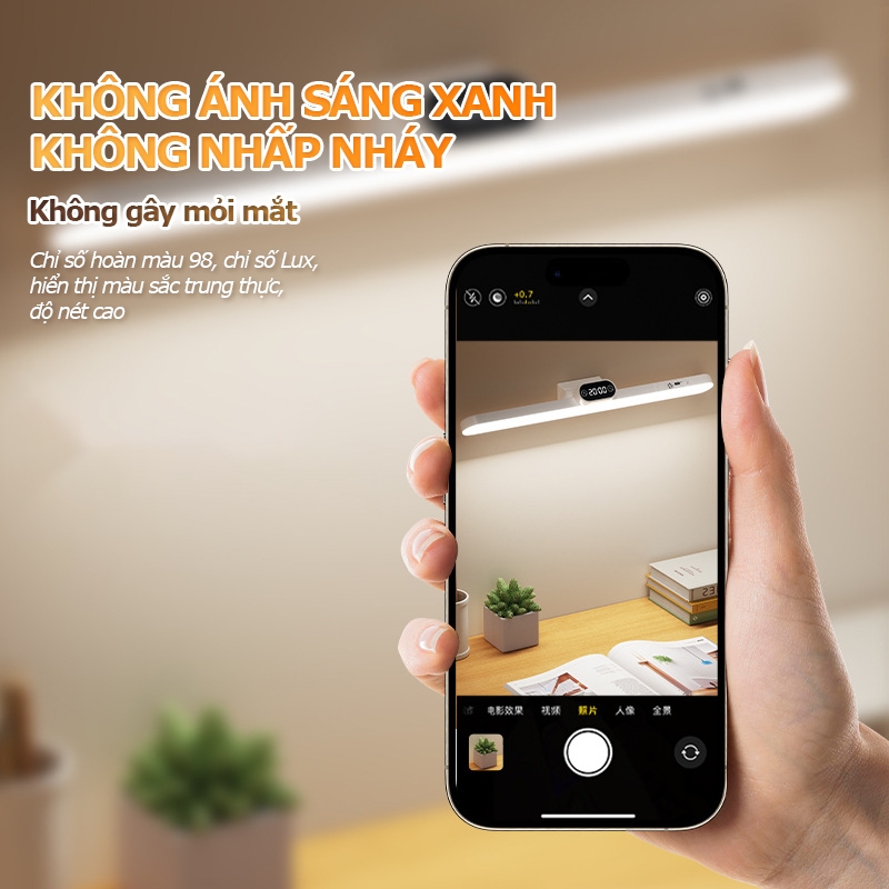 ONR Đèn Học LED Để Bàn Tích Điện Bảo Vệ Mắt ONR Đèn bàn học gắn tường 42cm chống cận 3 Màu Ánh Sáng Tăng Giảm Độ Sáng | BigBuy360 - bigbuy360.vn