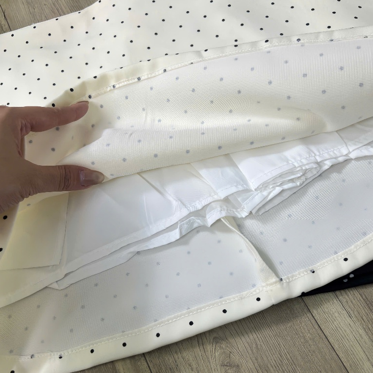 Chân Váy Chấm Bi Ngắn Chữ A Có Lót Quần Cạp Cao Khóa Kéo Bigsize Nữ Hàng loại 1  - Pena 555