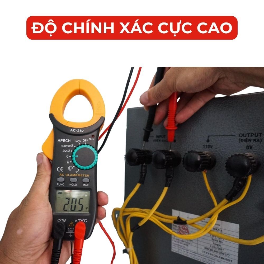 [ĐO AC/DC] Đồng Hồ Ampe Kìm Vạn Năng APECH AC-287 Nhỏ Gọn Chống Cháy Đo Nhầm Thang Đo