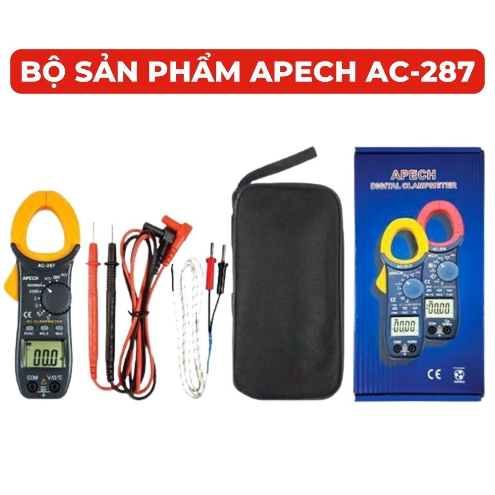 [ĐO AC/DC] Đồng Hồ Ampe Kìm Vạn Năng APECH AC-287 Nhỏ Gọn Chống Cháy Đo Nhầm Thang Đo