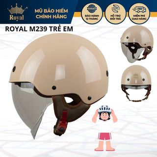 Mũ bảo hiểm trẻ em Royal M239 có kính âm phù hợp cho bé trai gái vòng dầu từ 48-52cm, Bh 12 tháng