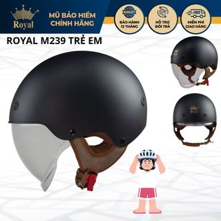 Mũ bảo hiểm trẻ em Royal M239 có kính âm phù hợp cho bé trai gái vòng dầu từ 48-52cm, Bh 12 tháng