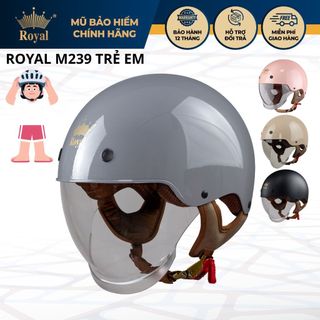 Mũ bảo hiểm trẻ em Royal M239 có kính âm phù hợp cho bé trai gái vòng dầu từ 48-52cm, Bh 12 tháng