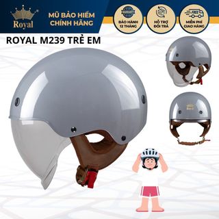 Mũ bảo hiểm trẻ em Royal M239 có kính âm phù hợp cho bé trai gái vòng dầu từ 48-52cm, Bh 12 tháng